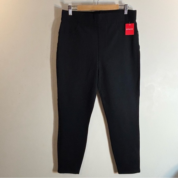 SPANX Sz XL Perfect Black Pants Classic Black Elastic Waistband Back NEW - Picture 3 of 14